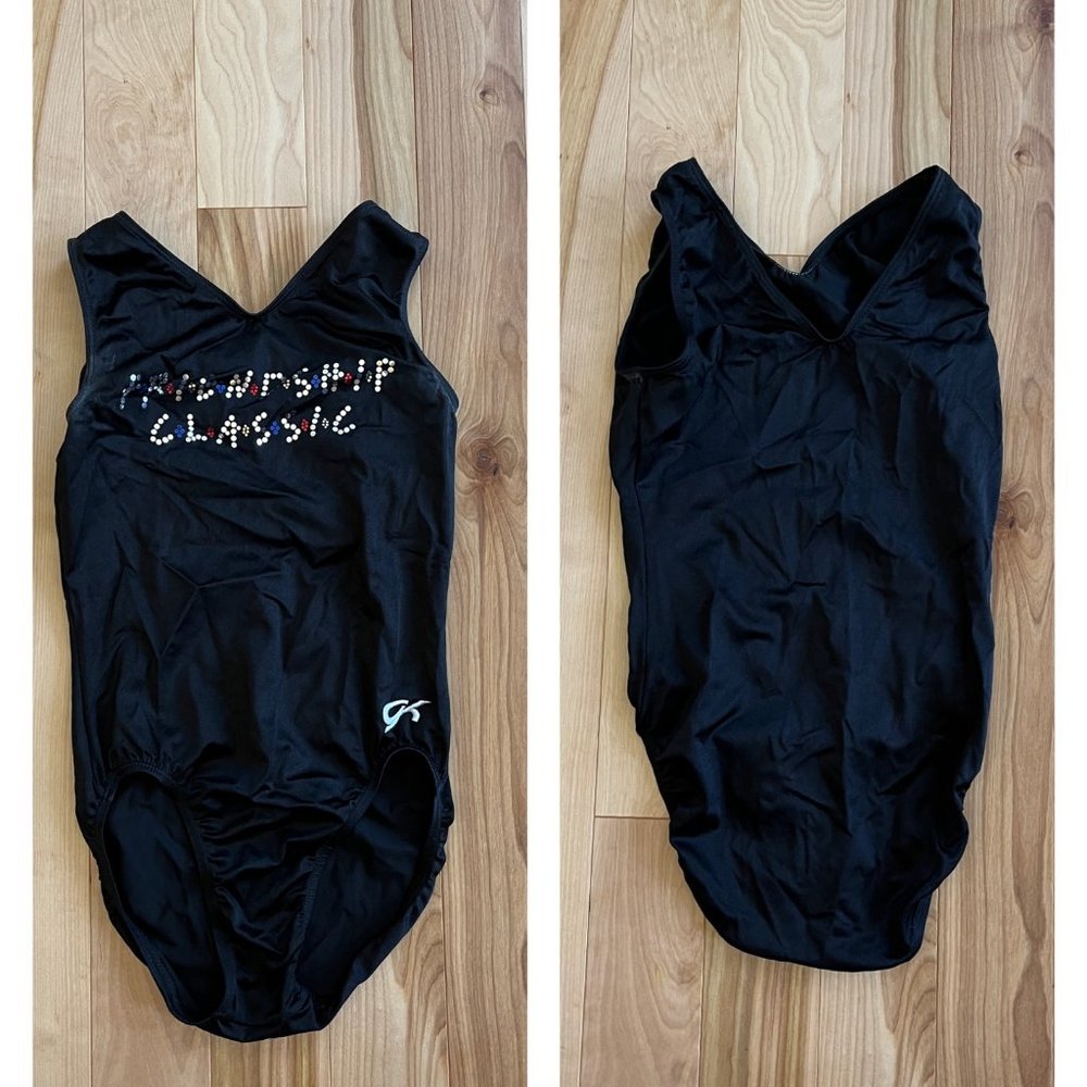 GK Adult Leotard Black/Silver Size Small
